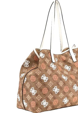 GUESS Vikky II Borsa Tote Donna Latte Logo Multi PS931829 - Sandrini Calzature e Abbigliamento