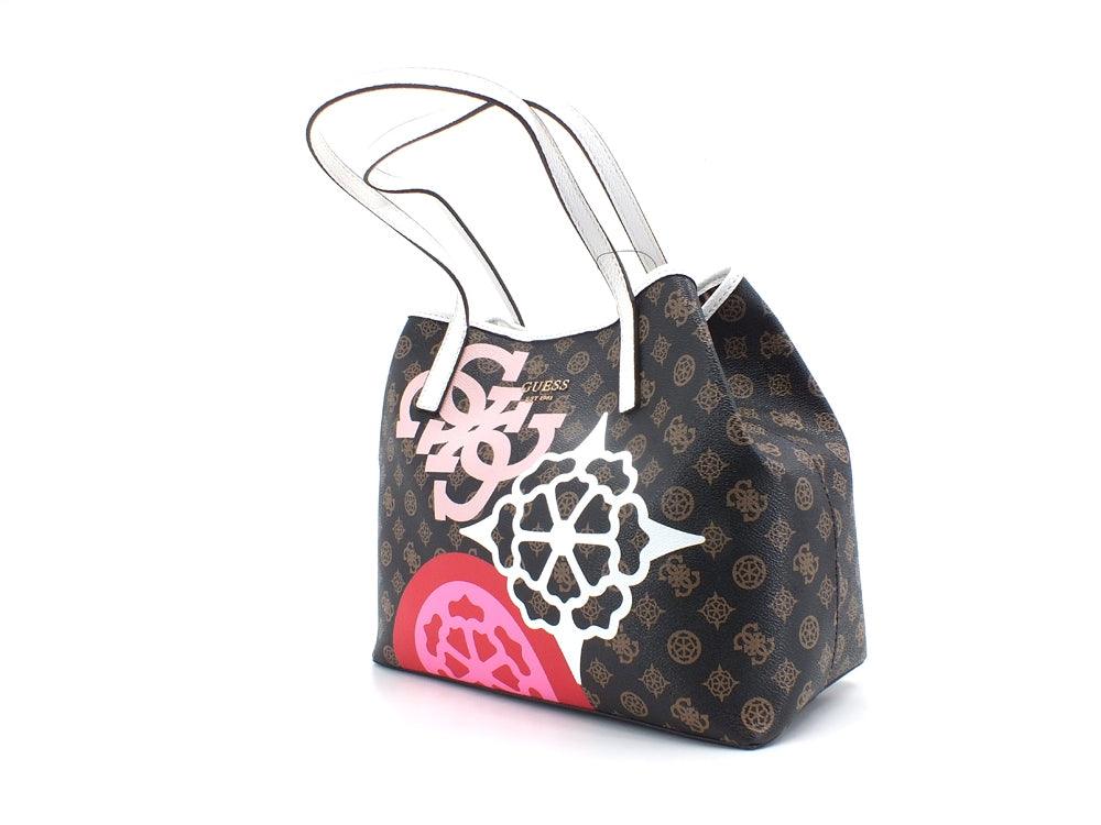 GUESS Vikky Tote Loghi Printed Borsa Mocha Graphic GP699523 - Sandrini Calzature e Abbigliamento