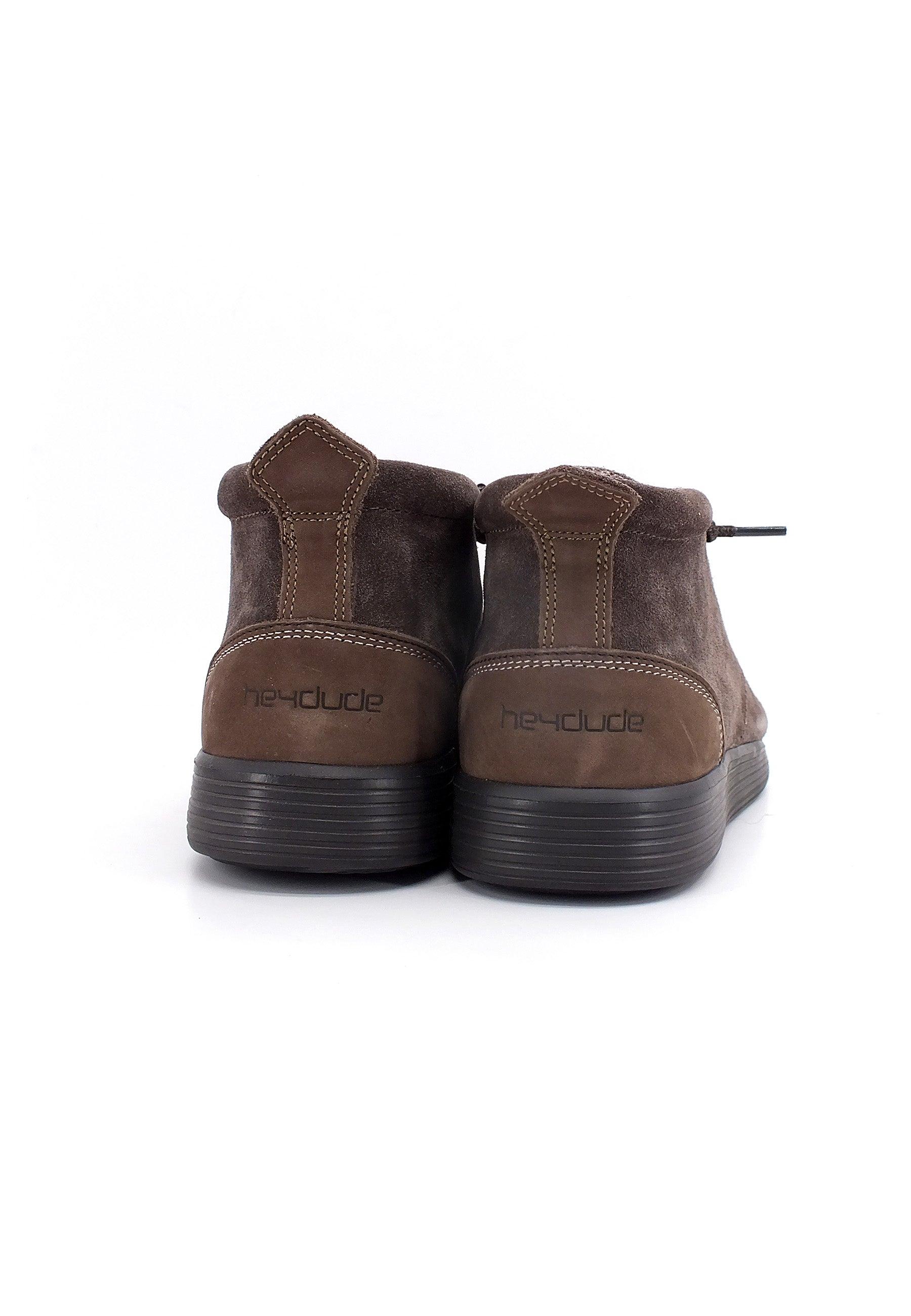 HEY DUDE Jo Suede Sneaker Clark Uomo Marrone Java 112371813 - Sandrini Calzature e Abbigliamento