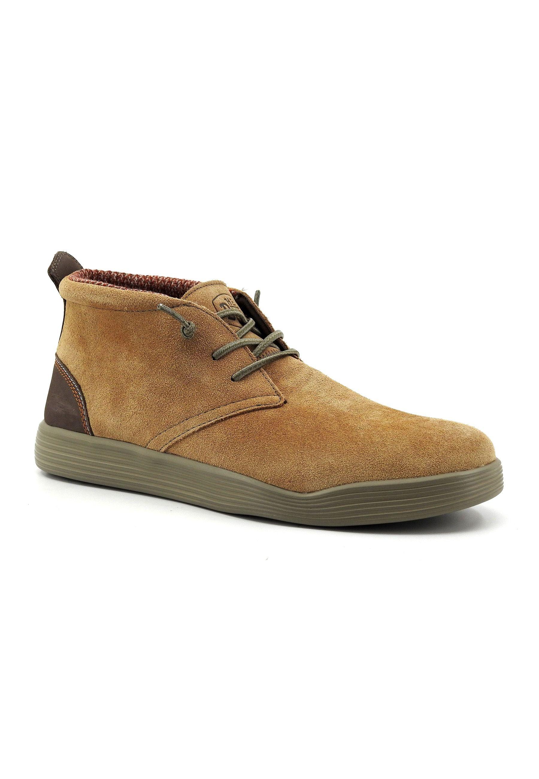 HEY DUDE Jo Suede Stivaletto Uomo Cognac Beige 40605-21N - Sandrini Calzature e Abbigliamento