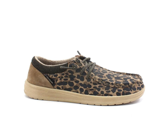 HEY DUDE Polly Scarpa Stringata Suede Animalier Leo Nut 121881619 - Sandrini Calzature e Abbigliamento