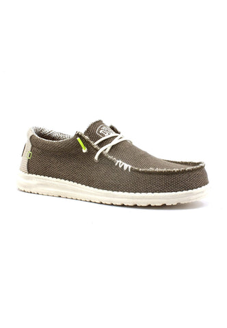 HEY DUDE Wally Braided Sneaker Vela Uomo Fossil Marrone 40003-2BS - Sandrini Calzature e Abbigliamento