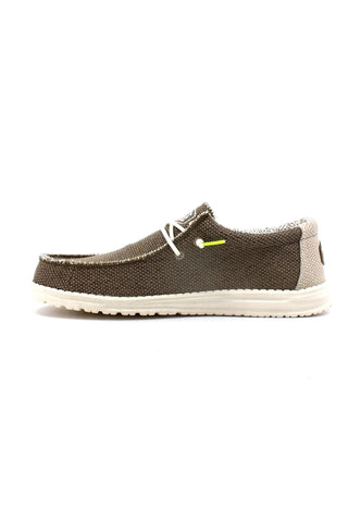 HEY DUDE Wally Braided Sneaker Vela Uomo Fossil Marrone 40003-2BS - Sandrini Calzature e Abbigliamento