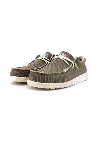 HEY DUDE Wally Braided Sneaker Vela Uomo Fossil Marrone 40003-2BS - Sandrini Calzature e Abbigliamento