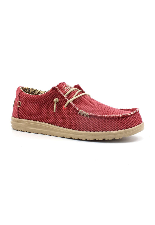 HEY DUDE Wally Braided Sneaker Vela Uomo Pompeian Red 40003-6VP - Sandrini Calzature e Abbigliamento