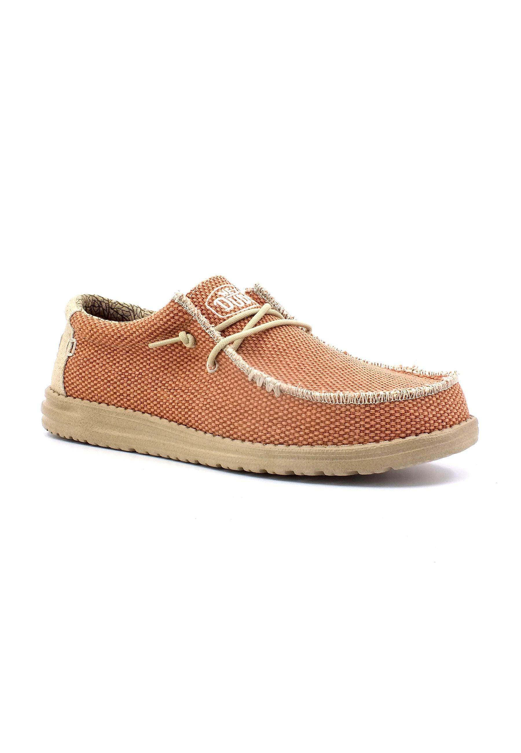 HEY DUDE Wally Braided Sneaker Vela Uomo Tangerine Arancione 40003-817 - Sandrini Calzature e Abbigliamento