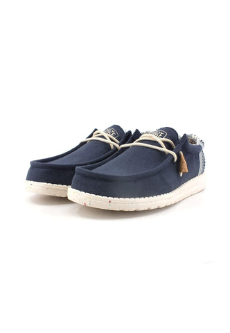 HEY DUDE Wally Break Stitch Sneaker Vela Uomo Navy 40015-410 - Sandrini Calzature e Abbigliamento