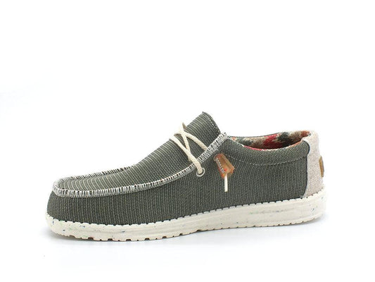 HEY DUDE Wally Eco Scarpa Vela Tex Verde Sox Algae 112478354 - Sandrini Calzature e Abbigliamento