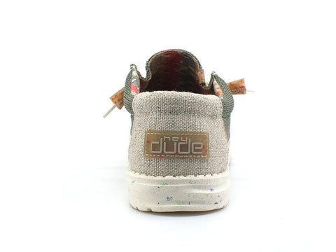 HEY DUDE Wally Eco Scarpa Vela Tex Verde Sox Algae 112478354 - Sandrini Calzature e Abbigliamento
