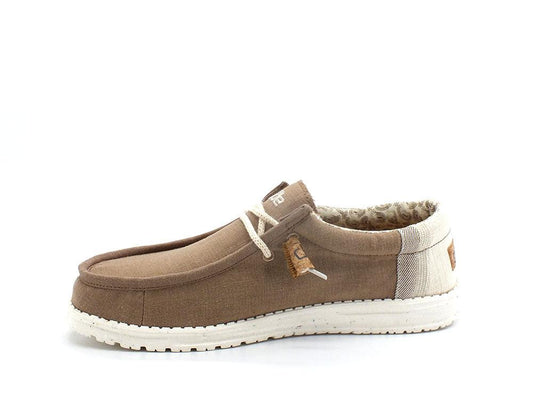 HEY DUDE Wally Linen Scarpa Vela Corda Natural Clay Marrone 110793298 - Sandrini Calzature e Abbigliamento
