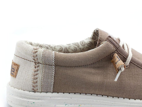 HEY DUDE Wally Linen Scarpa Vela Corda Natural Clay Marrone 110793298 - Sandrini Calzature e Abbigliamento