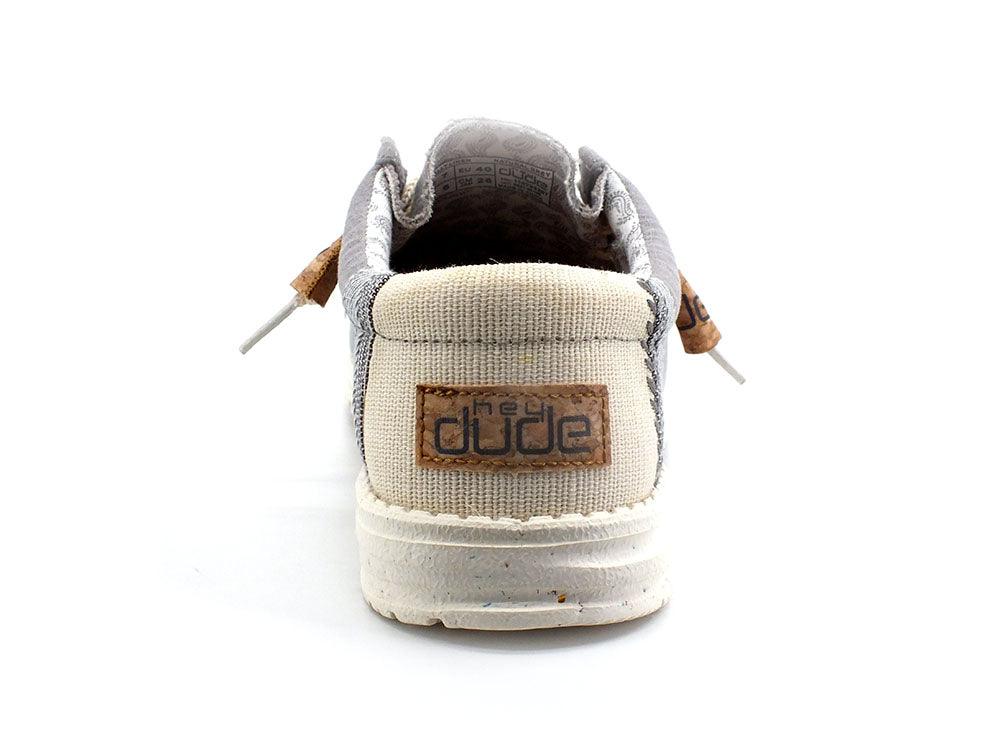HEY DUDE Wally Linen Scarpa Vela Tela Natural Gray 110793297 - Sandrini Calzature e Abbigliamento