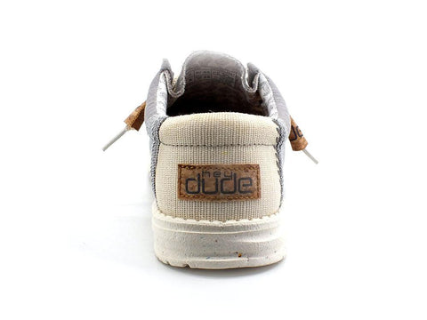 HEY DUDE Wally Linen Scarpa Vela Tela Natural Gray 110793297 - Sandrini Calzature e Abbigliamento