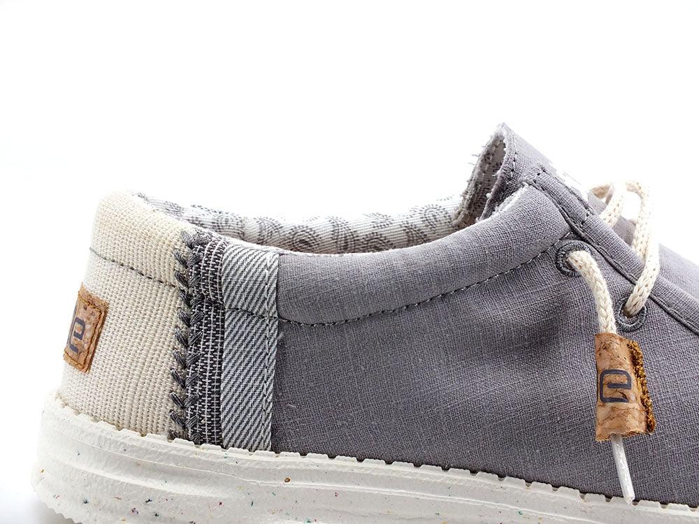 HEY DUDE Wally Linen Scarpa Vela Tela Natural Gray 110793297 - Sandrini Calzature e Abbigliamento