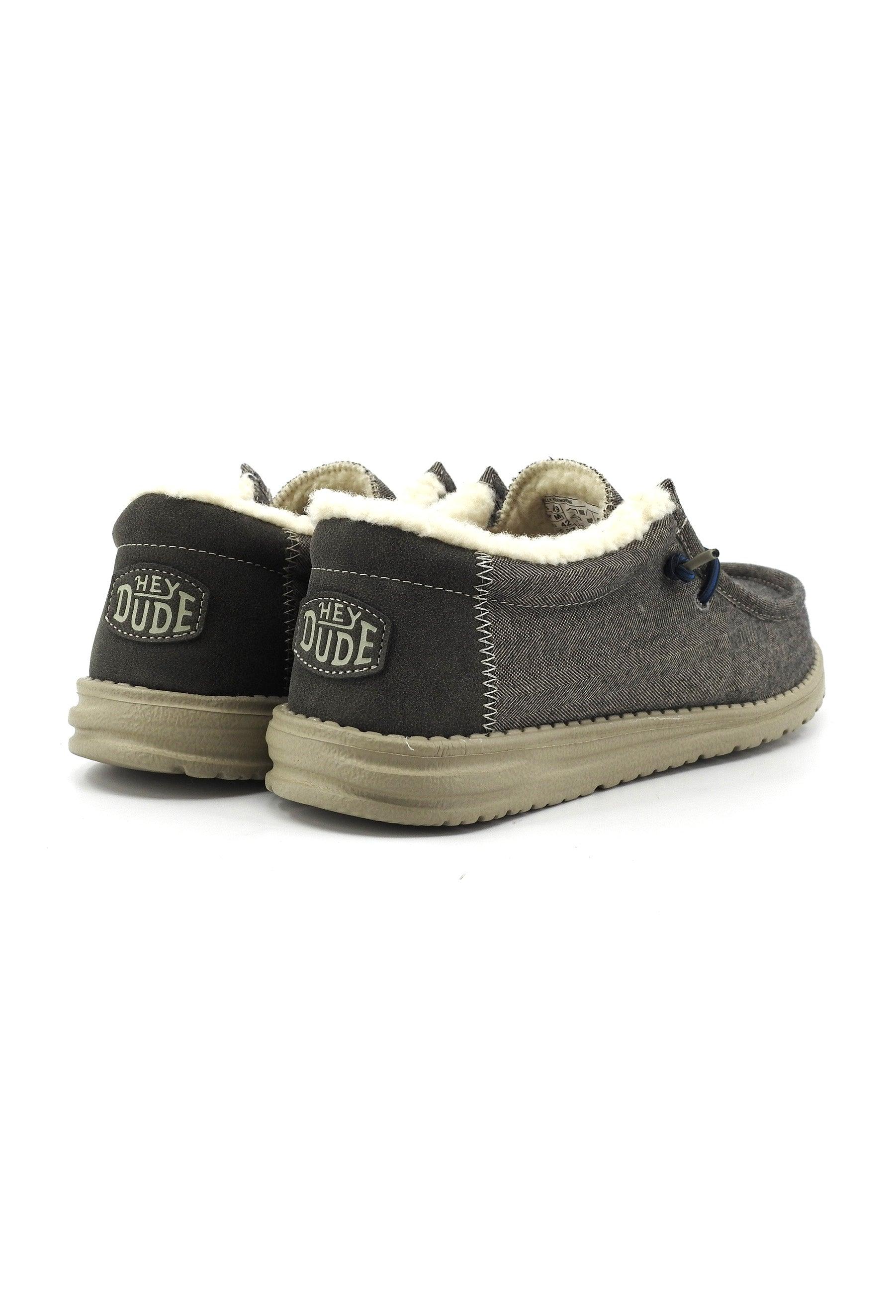 Scopri HEY DUDE Wally Sneaker Vela Pelo Uomo Choco Grigio 40465