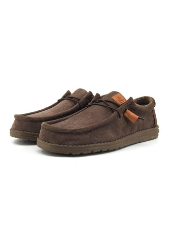 HEY DUDE Wally Sneaker Vela Uomo Chocolate 40163-200 - Sandrini Calzature e Abbigliamento