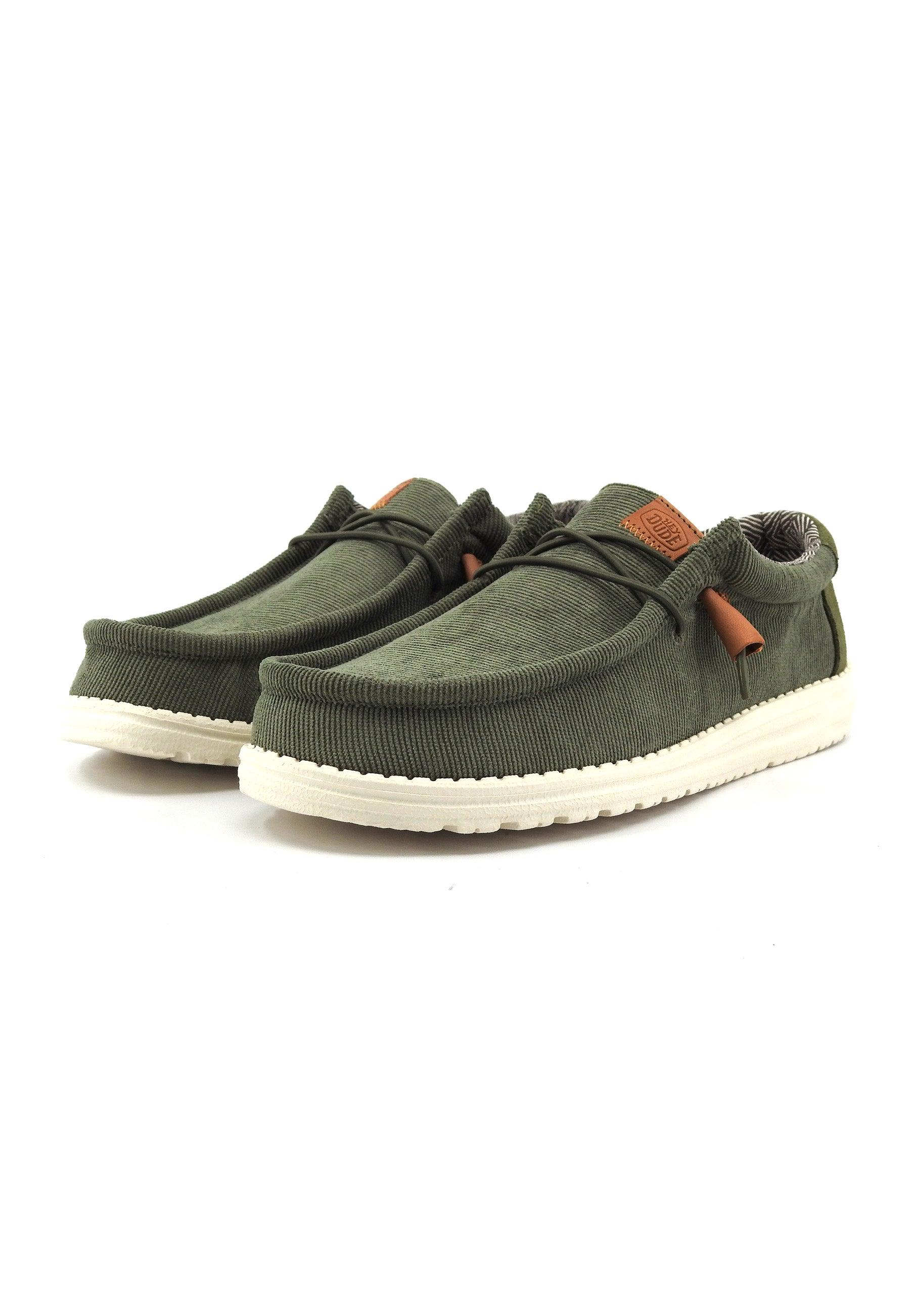 HEY DUDE Wally Sneaker Vela Uomo Olive 40163-337 - Sandrini Calzature e Abbigliamento