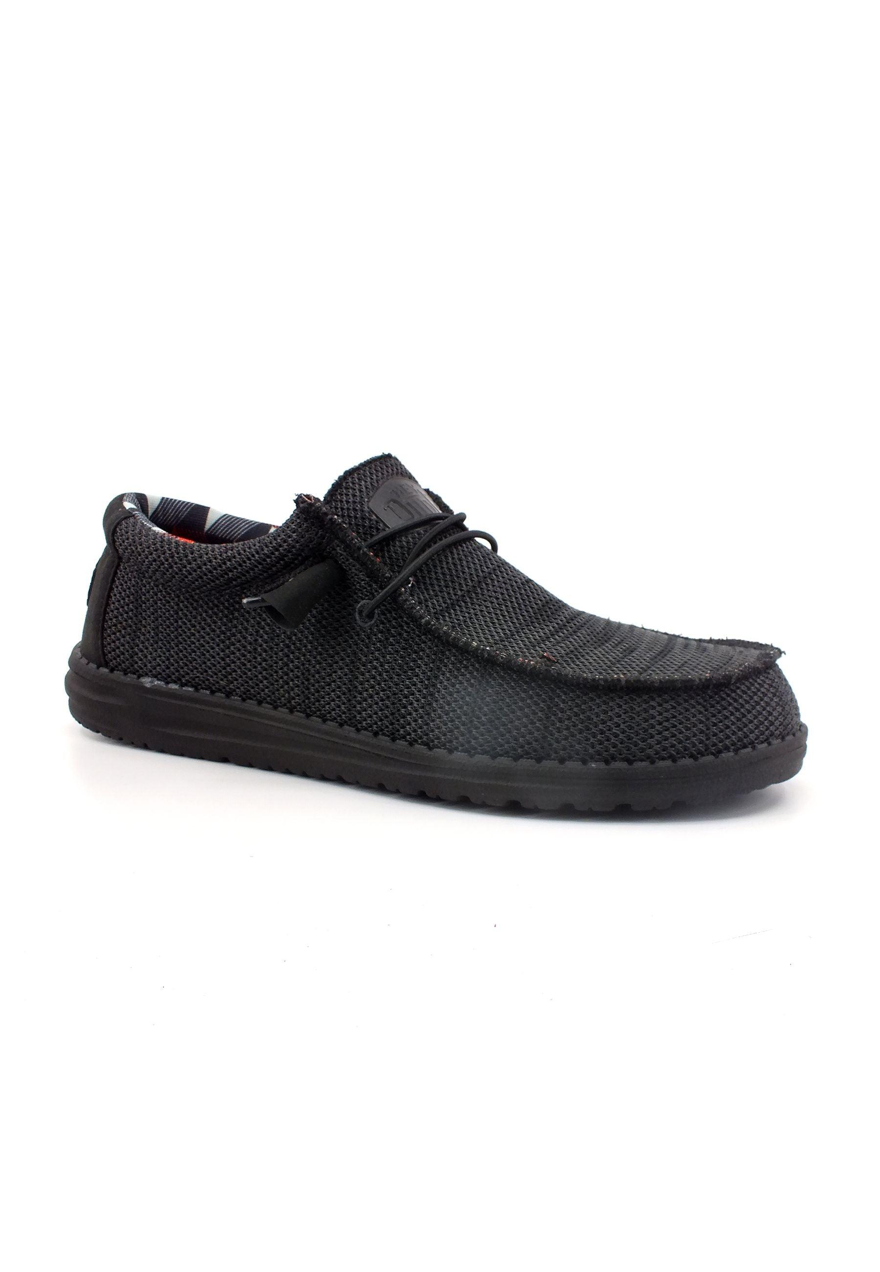 HEY DUDE Wally Sox Sneaker Vela Uomo Jet Black 40019-0XD - Sandrini Calzature e Abbigliamento