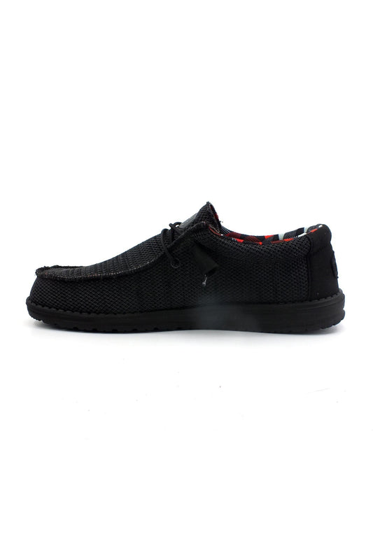 HEY DUDE Wally Sox Sneaker Vela Uomo Jet Black 40019-0XD - Sandrini Calzature e Abbigliamento