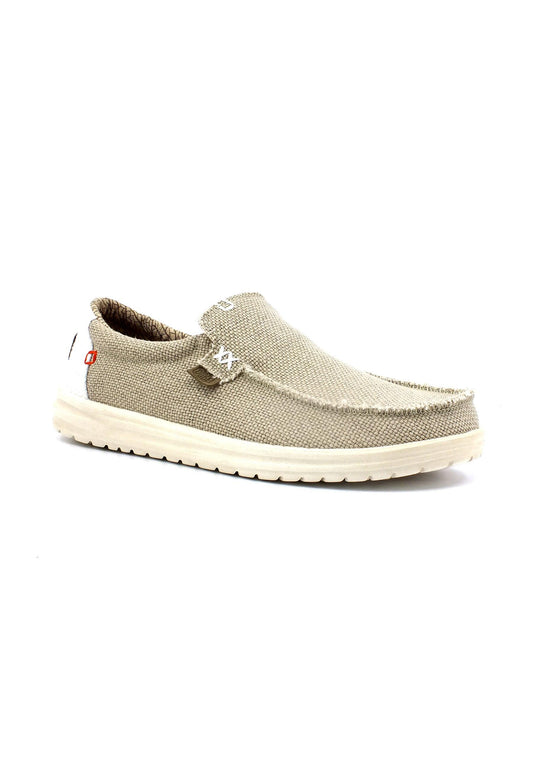 HEY DUDE Wally Stretch Mocassino Uomo Off White Beige 40124-1LB - Sandrini Calzature e Abbigliamento