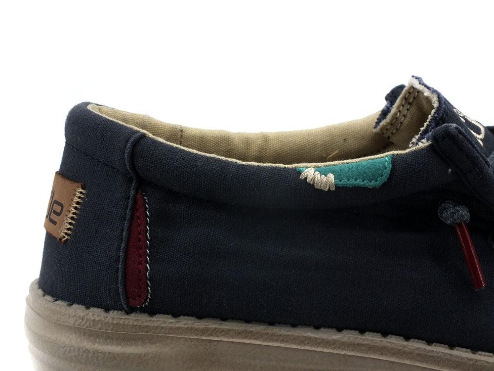 HEY DUDE Wally Washed Scarpa Vela Blu Space 111522133 - Sandrini Calzature e Abbigliamento