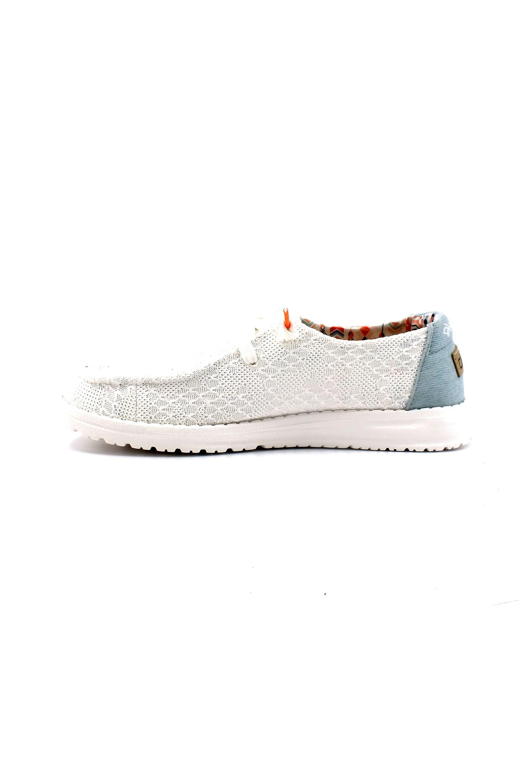 HEY DUDE Wendy Boho Sneaker Vela Donna White Crochet 40054-1KF - Sandrini Calzature e Abbigliamento