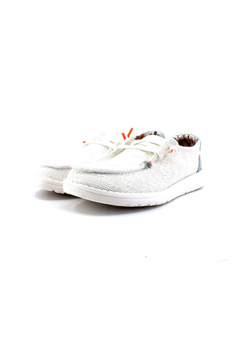 HEY DUDE Wendy Boho Sneaker Vela Donna White Crochet 40054-1KF - Sandrini Calzature e Abbigliamento