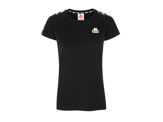 KAPPA 222 Banda Apan T-Shirt Donna Black White 304UG00BY7 - Sandrini Calzature e Abbigliamento
