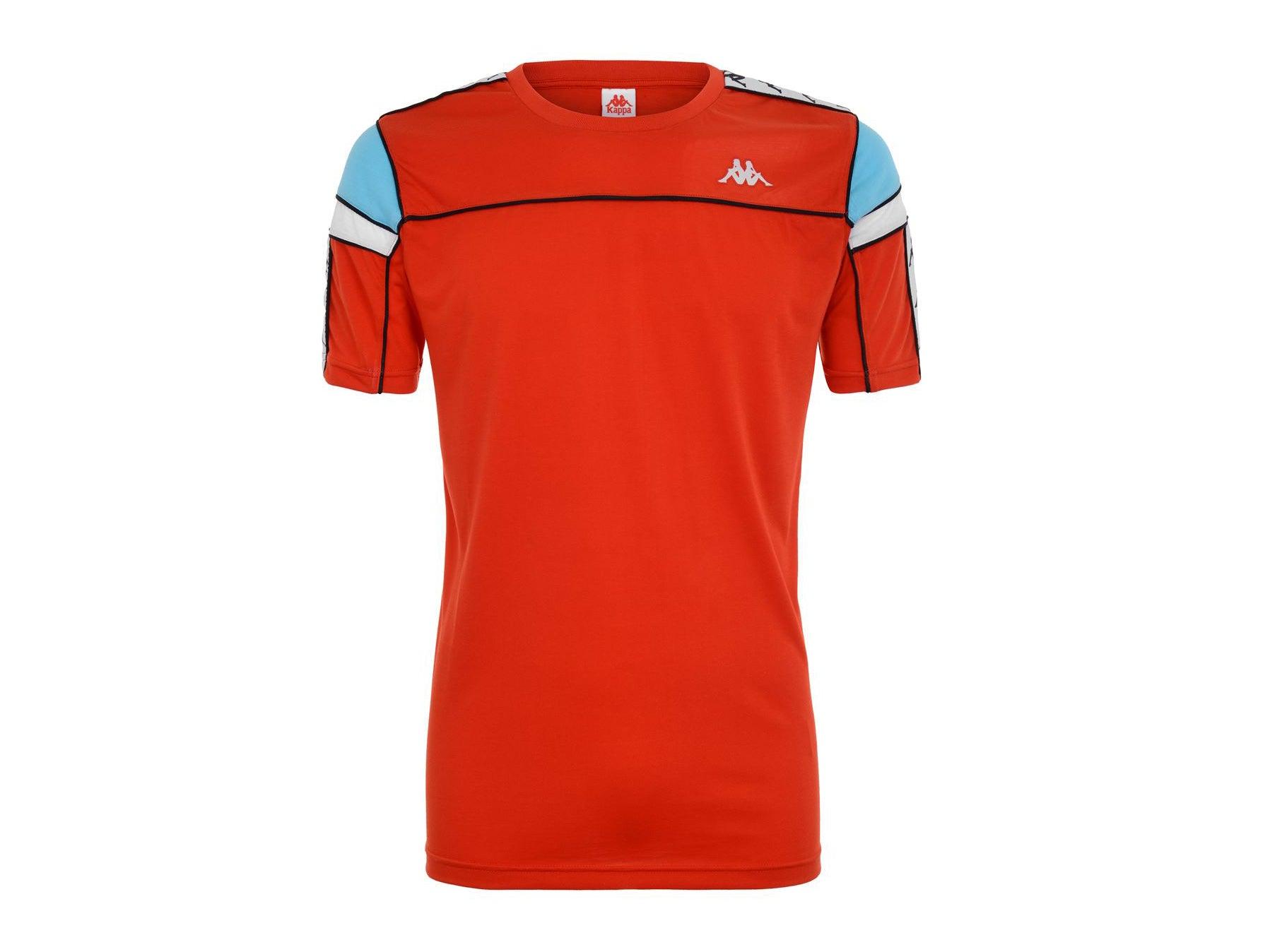 KAPPA 222 Banda Apar Slim T-Shirt Uomo Red Wt Black Turq 303WBS0 - Sandrini Calzature e Abbigliamento