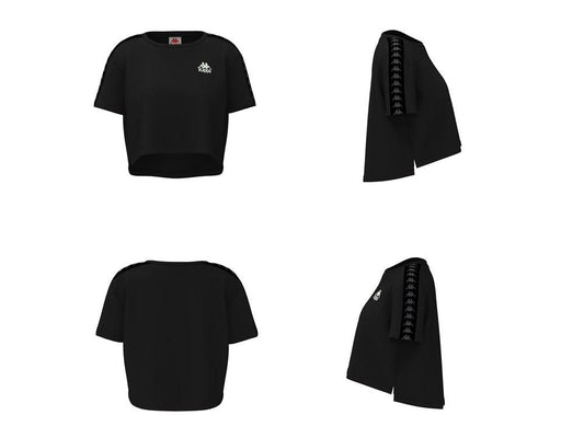 KAPPA 222 Banda Apua T-Shirt Donna Black White Antique 303WGQ0 - Sandrini Calzature e Abbigliamento