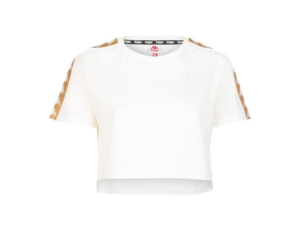 KAPPA 222 Banda Apua T-Shirt Donna White Antique Bronze 303WGQ0 - Sandrini Calzature e Abbigliamento