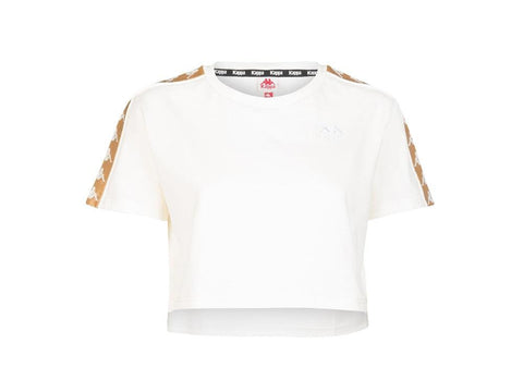 KAPPA 222 Banda Apua T-Shirt Donna White Antique Bronze 303WGQ0 - Sandrini Calzature e Abbigliamento