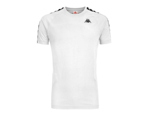 KAPPA 222 Banda Coen Slim T-Shirt Unisex White Black 303UV10A99 - Sandrini Calzature e Abbigliamento