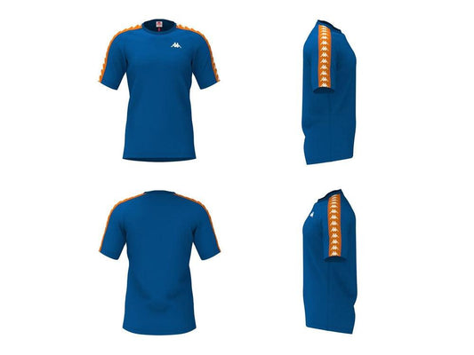 KAPPA 222 Banda Coen Slim T-Shirt Uomo Blue Royal Orange 303UV10 - Sandrini Calzature e Abbigliamento