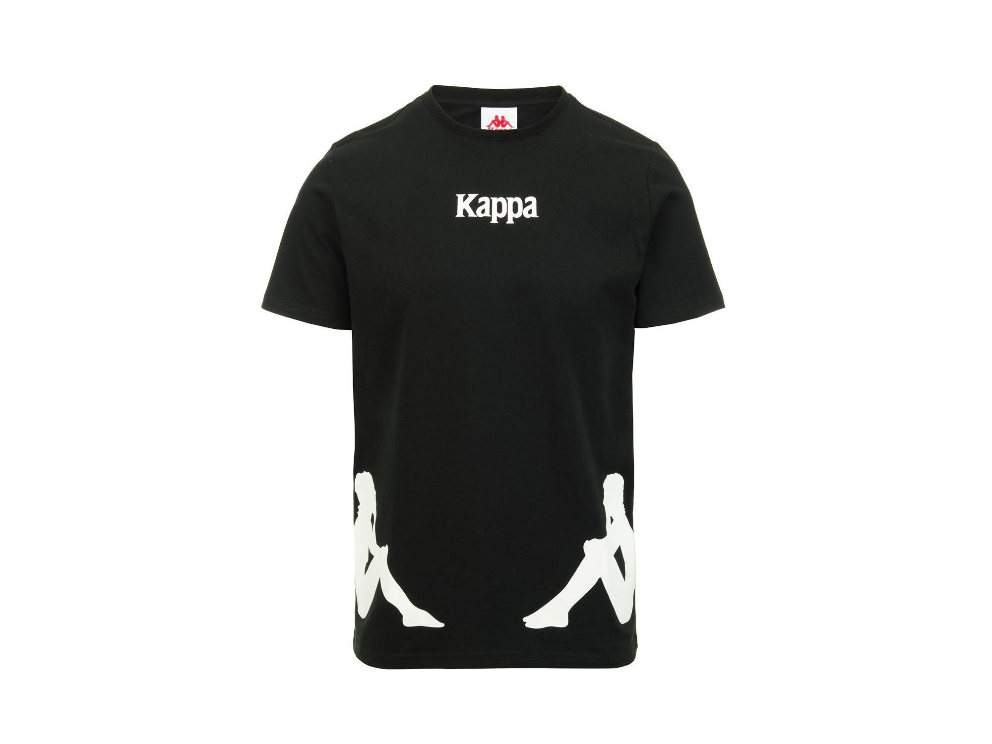 KAPPA Authentic Fico Unisex T-Shirt Black White 321158WA33 - Sandrini Calzature e Abbigliamento
