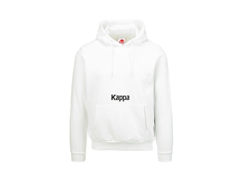 KAPPA Authentic Fin Unisex Felpa Cappuccio White Black 34111CWA1X - Sandrini Calzature e Abbigliamento