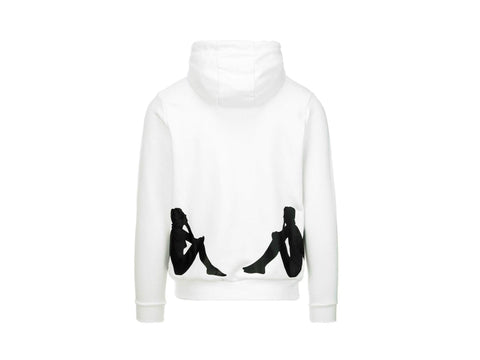 KAPPA Authentic Fin Unisex Felpa Cappuccio White Black 34111CWA1X - Sandrini Calzature e Abbigliamento