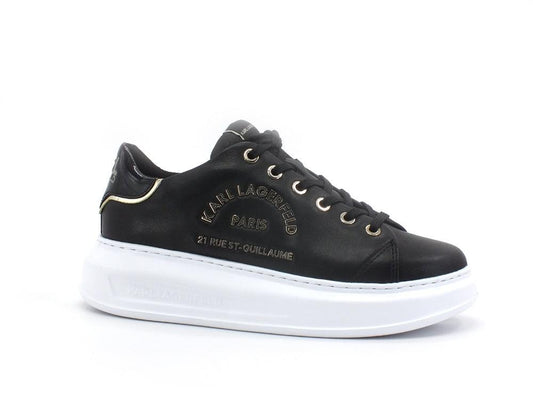 KARL LAGERFELD Kapri Metal Maison Sneaker Platform Black Gold KL62539 - Sandrini Calzature e Abbigliamento