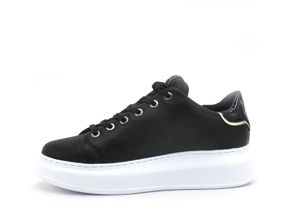 KARL LAGERFELD Kapri Metal Maison Sneaker Platform Black Gold KL62539 - Sandrini Calzature e Abbigliamento
