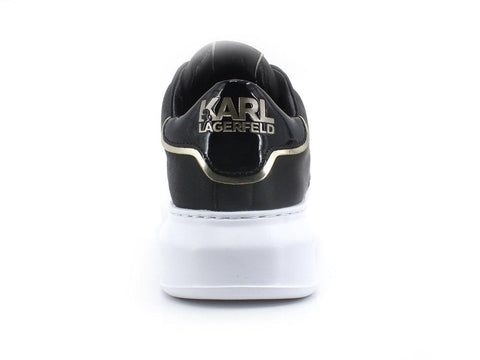 KARL LAGERFELD Kapri Metal Maison Sneaker Platform Black Gold KL62539 - Sandrini Calzature e Abbigliamento