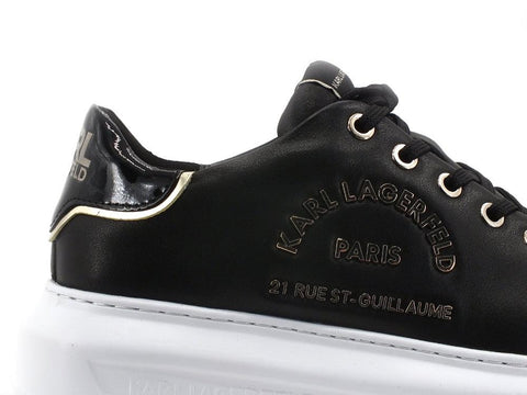 KARL LAGERFELD Kapri Metal Maison Sneaker Platform Black Gold KL62539 - Sandrini Calzature e Abbigliamento