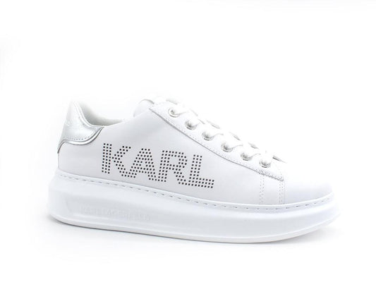 KARL LAGERFELD Kapri Punkt Logo Sneaker Donna White Silver KL62520 - Sandrini Calzature e Abbigliamento