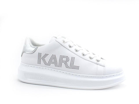 KARL LAGERFELD Kapri Punkt Logo Sneaker Donna White Silver KL62520 - Sandrini Calzature e Abbigliamento