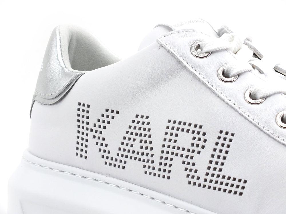KARL LAGERFELD Kapri Punkt Logo Sneaker Donna White Silver KL62520 - Sandrini Calzature e Abbigliamento