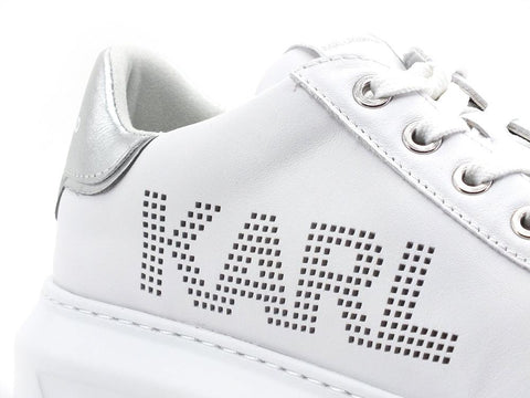 KARL LAGERFELD Kapri Punkt Logo Sneaker Donna White Silver KL62520 - Sandrini Calzature e Abbigliamento