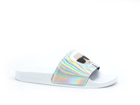KARL LAGERFELD Kondo II Ikonic Slide Ciabatta Donna Iridescent Rubber KL80905 - Sandrini Calzature e Abbigliamento