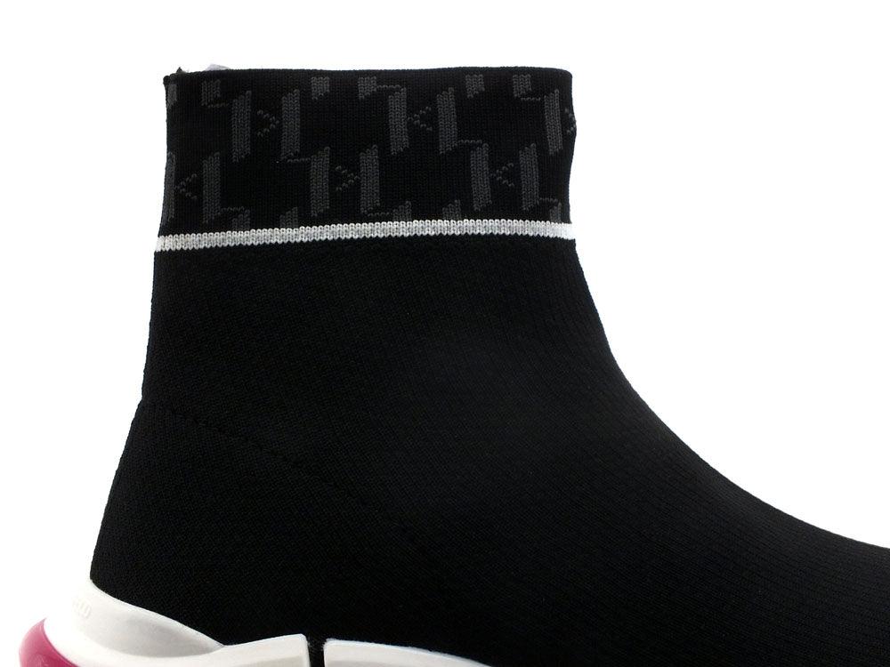 KARL LAGERFELD Quadra Ankle Knit Tex Sneaker Calzino Black KL63240 - Sandrini Calzature e Abbigliamento