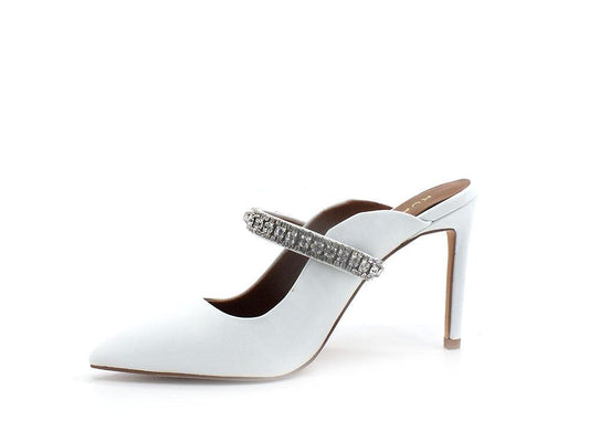 KURT GEIGER Duke Mule Sadalo Tacco Strass White 3202310109 - Sandrini Calzature e Abbigliamento