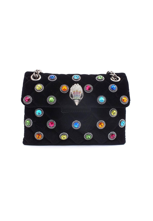 KURT GEIGER Velvet Mini Kensington Borsa Black Comb 3614305609-05 - Sandrini Calzature e Abbigliamento