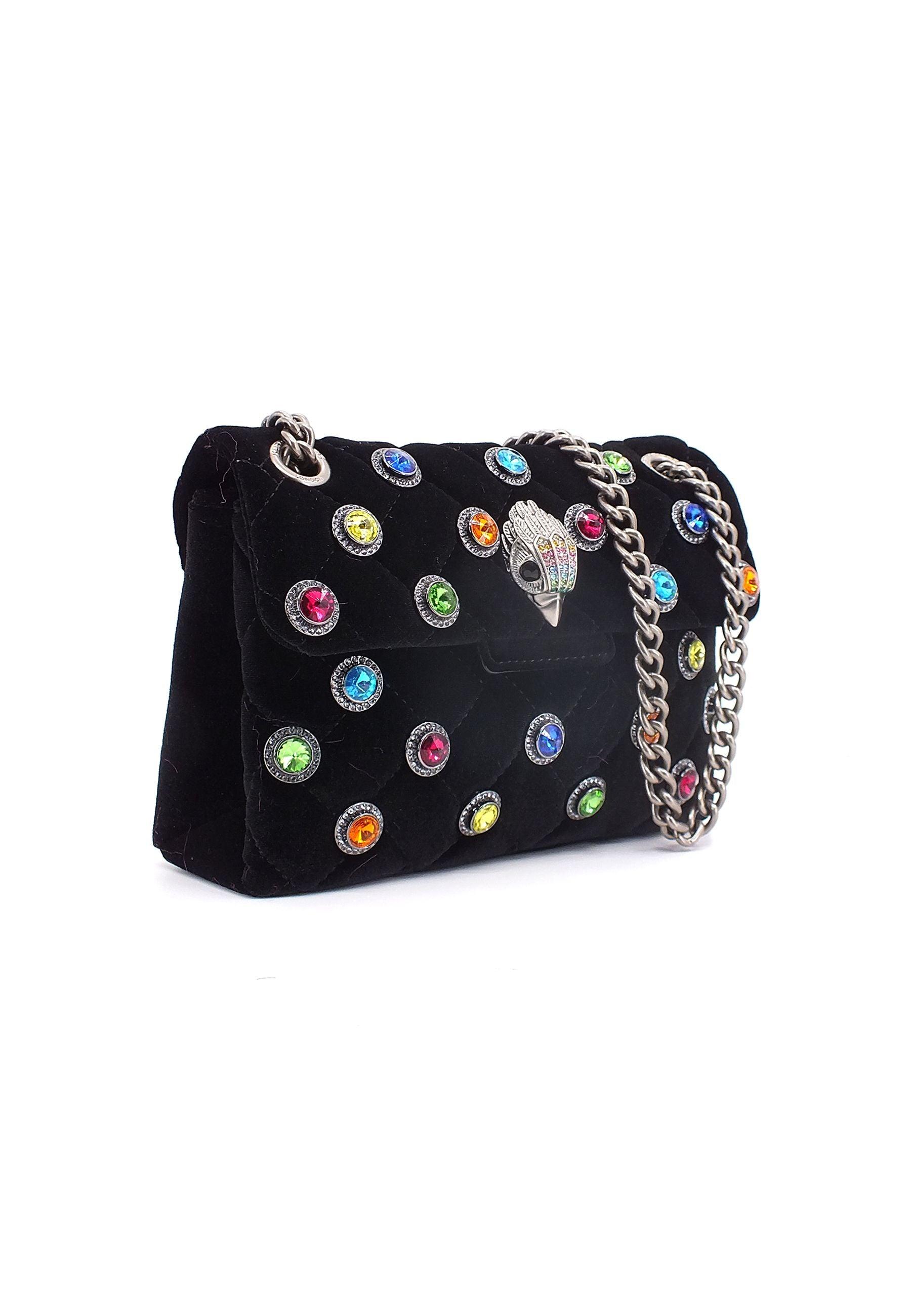 KURT GEIGER Velvet Mini Kensington Borsa Black Comb 3614305609-05 - Sandrini Calzature e Abbigliamento